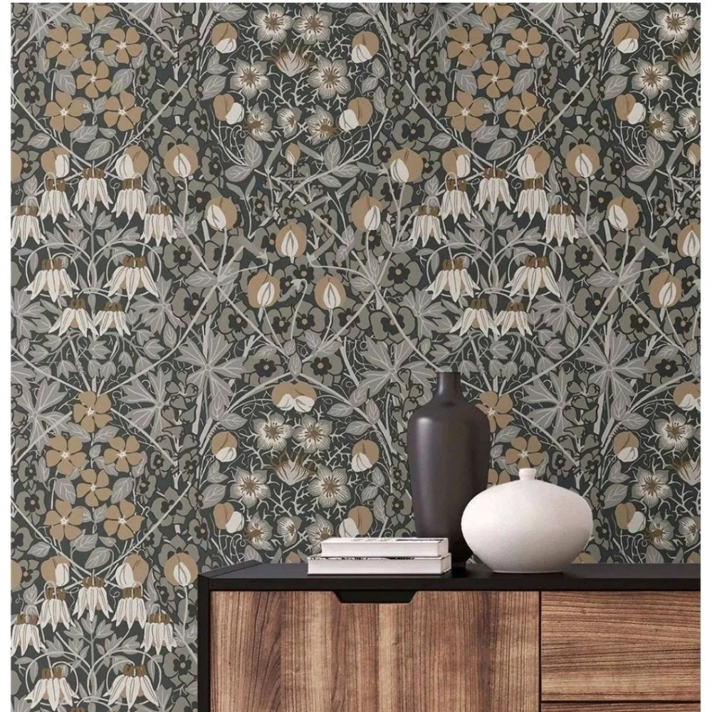 NextWall Tulip Garden Peel and Stick Wallpaper: Vintage Floral, Repositionable,